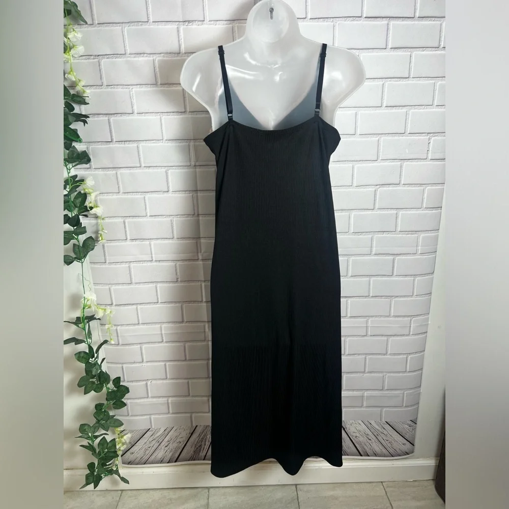 Spoiled Angel Y2K Inspired Black Ribbed Pink Lace Trim Cami Sleep Dress Nightgow